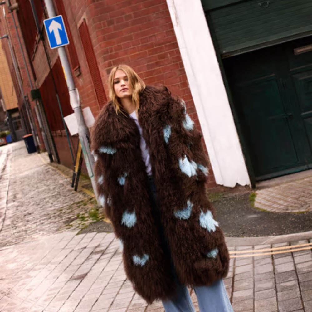 ***ISO (Do not purchase) Nasty Gal premium shearling patchwork coat